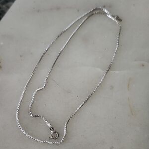 Italy 925 Sterling Silver Box Chain Necklace - 15.5 Inches